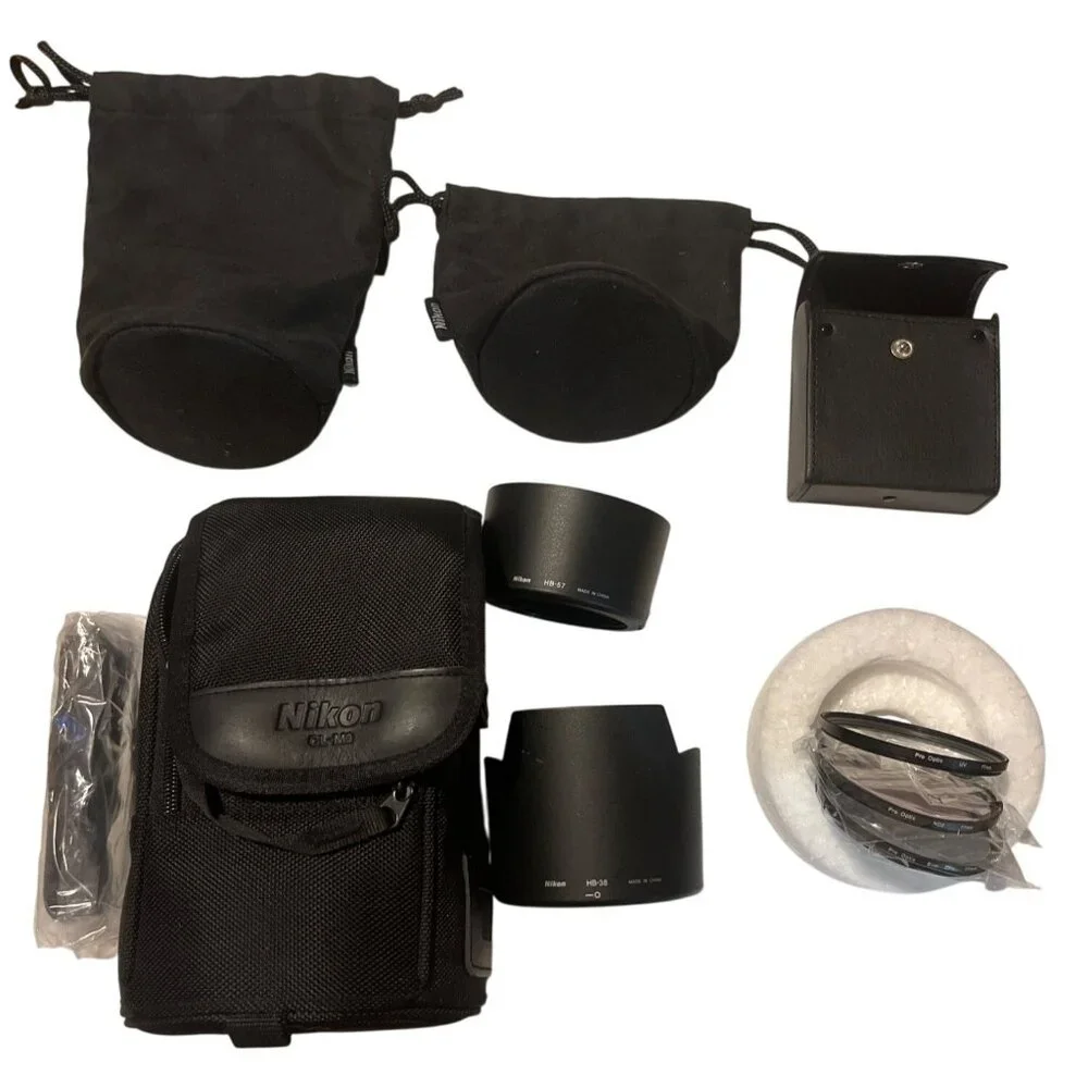 Nikon Camera Accessories Bundle: Filters, HB-38 & HB-57 Lens Hoods Carrying Case